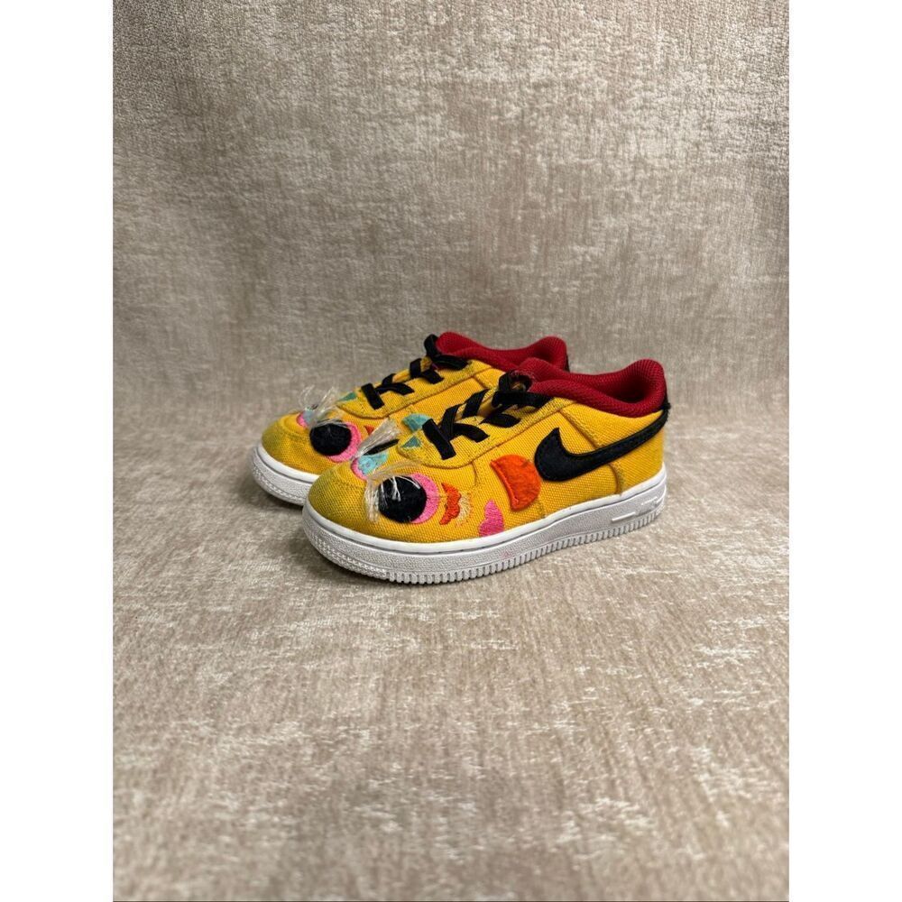 Nike Kids Force 1 LV8 Chinese New Year University Gold Sneakers Multicolor Sz 9C